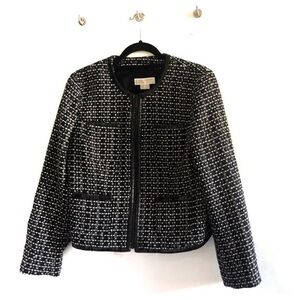 Micheal Kors black and white tweeted blazer jacket